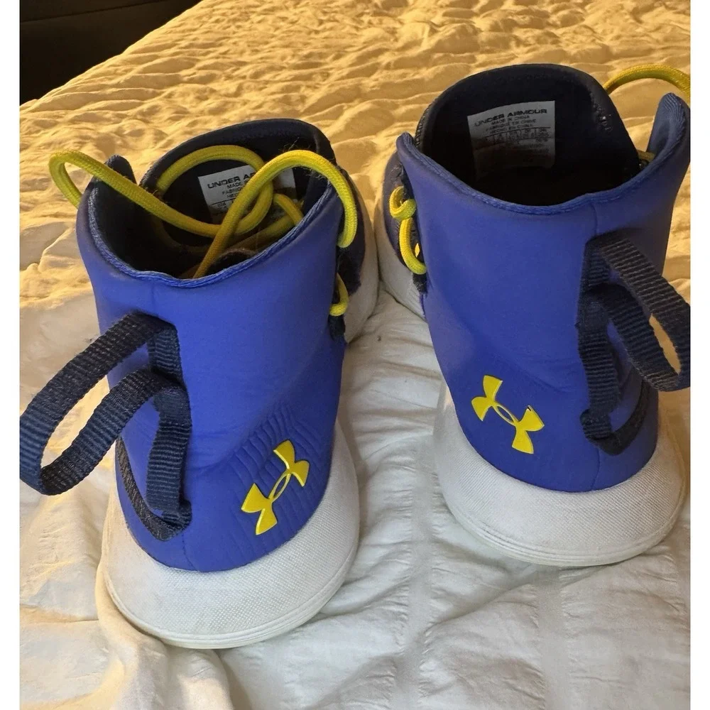 Under Armour Curry 3Zer0 II Blue Yellow Basketball Shoes Mens 7.5 UA‎ SC30